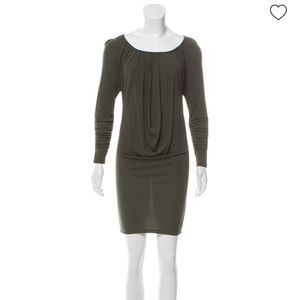 Alice and Olivia long sleeve olive green dress
